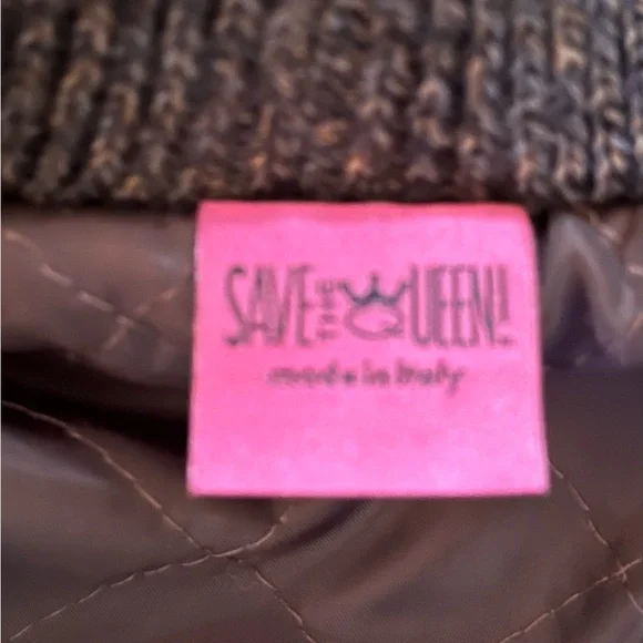 Save The Queen Brown Teddy Jacket with Leather Trim and Hood - Picture 13 of 14